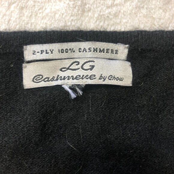 LG Cashmere Black Cardigan With Black & Silver Rhinestones Size M/L - Picture 5 of 10